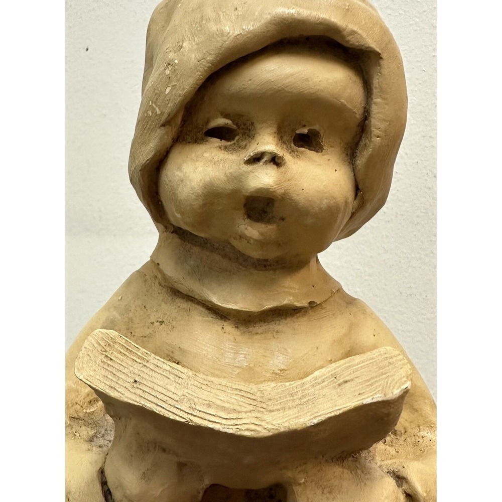 Vintage 1969 Dave Grossman Figurine Child Reading Book Choir Singer Tan - Picture 2 of 9